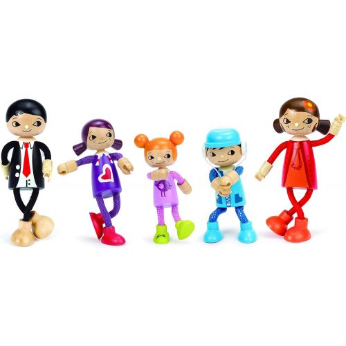  Hape Modern Family 5 Bendable Wooden Doll Set