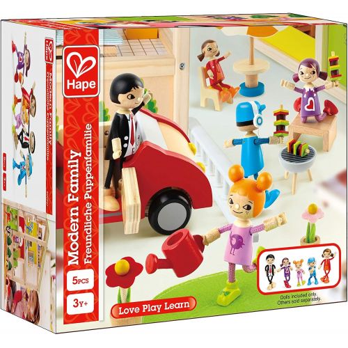  Hape Modern Family 5 Bendable Wooden Doll Set