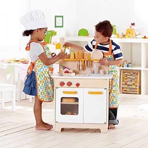  Hape Gourmet Kitchen Kids Wooden Play Kitchen in Orange