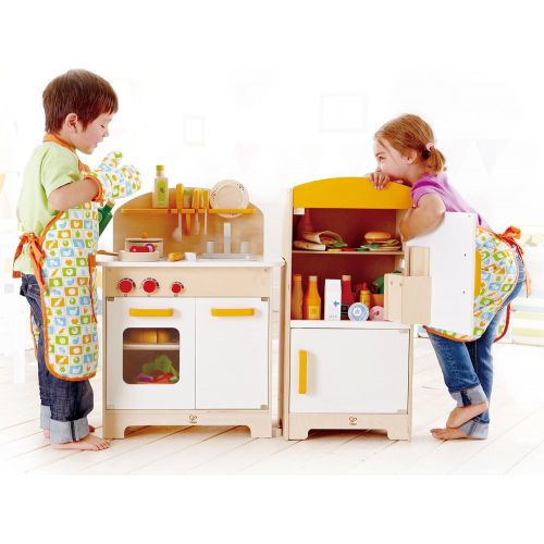  Hape Gourmet Kitchen Kids Wooden Play Kitchen in Orange