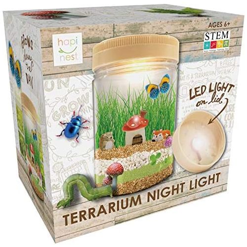  [아마존베스트]Hapinest Light-up Terrarium Kit for Kids, Arts and Crafts, Gifts for Boys and Girls Age 6, 7, 8, 9, 10 Year Old
