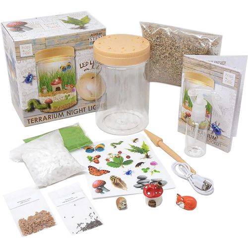  [아마존베스트]Hapinest Light-up Terrarium Kit for Kids, Arts and Crafts, Gifts for Boys and Girls Age 6, 7, 8, 9, 10 Year Old