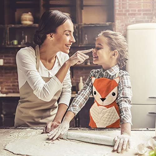  [아마존베스트]Hapinest Kids Baking Set for Girls Gifts Ages 4 5 6 7 8 year old Make and Bake Cookies Kit Fox Apron and Fall Cookie Cutters, 14 pieces