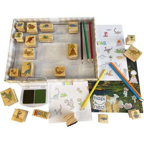  [아마존베스트]Hapinest Dinosaur Stamp and Sticker Toddler Activities Arts and Crafts Set for Boys and Girls Gifts Ages 4 5 6 7 8 9 10 Years Old