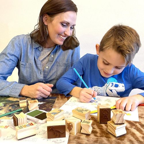  [아마존베스트]Hapinest Dinosaur Stamp and Sticker Toddler Activities Arts and Crafts Set for Boys and Girls Gifts Ages 4 5 6 7 8 9 10 Years Old