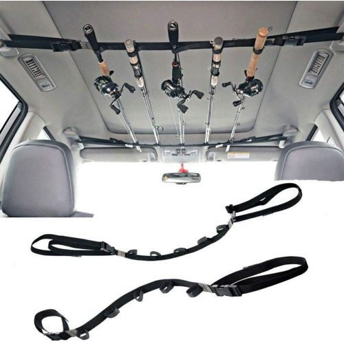  Hapo Vehicle Fishing Rod Holder 86.6 Inches Length Adjustable Polyester Strap（2 Strap）