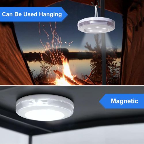  Happetite LED Camping Light with Remote Control, IP65 Waterproof 2 Modes Tent Light with 30 Mins Timer, Outdoor Portable Hanging Lamp with Magnet, Battery Powered for Power Outages