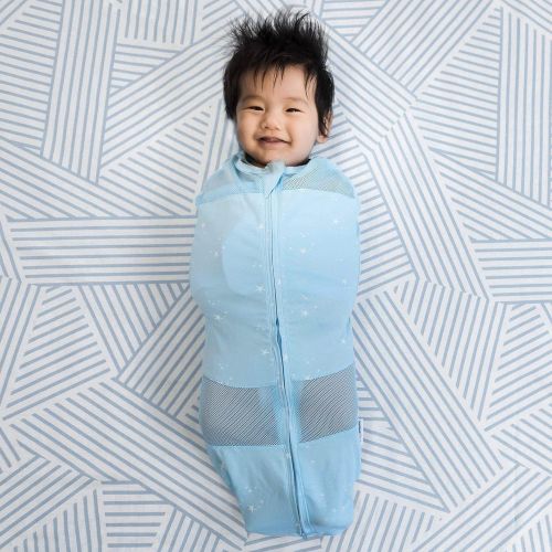  Sleepea Swaddle by Happiest Baby - 100% Organic Cotton (Sky Baby Blue, Small)