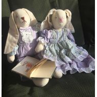 /Happilybecoming Vintage Peter Rabbit dolls and book, Bunny doll, Easter gift, handmade dolls, boy and girl doll set, Tale of Peter Rabbit, Beatrix Potter