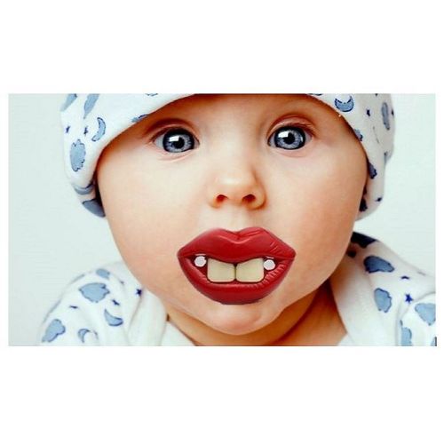  DOUBLE PACK The Original Happy Babies Funny Face & Teeth Pacifier (Seductive)