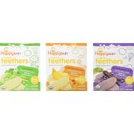 [아마존베스트]Happy Baby Organic Teethers Gentle Teething Wafers 3 Flavor Sampler Bundle: (1) Pea & Spinach...