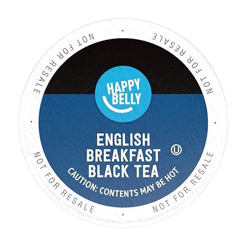  Amazon Brand - Happy Belly Tea Pods, English Breakfast, 24 Count, Compatible with 2.0 K-Cup Brewers