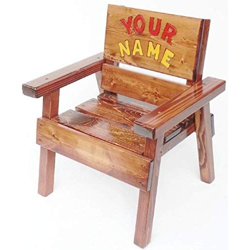  Happy Chairs and More Kids Wood Chair with Arms - Personalized Gift - Engraved and Painted Custom Name