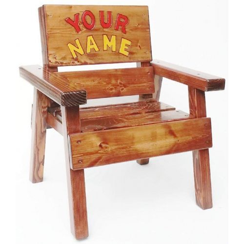  Happy Chairs and More Kids Wood Chair with Arms - Personalized Gift - Engraved and Painted Custom Name