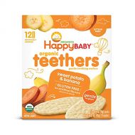 [아마존베스트]Happy Baby Gentle Teethers Organic Teething Wafers Banana Sweet Potato, 12 Count Box (Pack of...