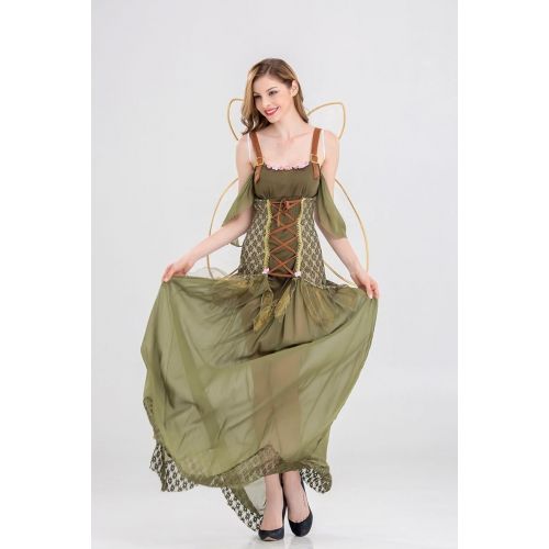  Happy Island New Angel Flower Fairy Dress, Most Popular Classic Cosplay Costumes Women Green Forest Princess