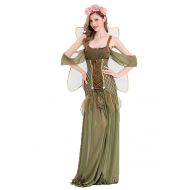 Happy Island New Angel Flower Fairy Dress, Most Popular Classic Cosplay Costumes Women Green Forest Princess