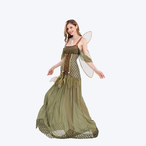  Happy Island New Angel Flower Fairy Dress, Most Popular Classic Cosplay Costumes Women Green Forest Princess