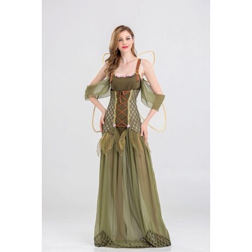  Happy Island New Angel Flower Fairy Dress, Most Popular Classic Cosplay Costumes Women Green Forest Princess