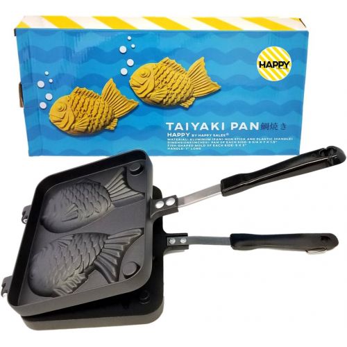  [아마존베스트]Happy Sales , Taiyaki Pan Fish shape, 8W x 2H x 12L, Black