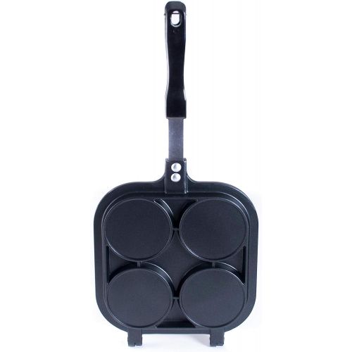  [아마존베스트]Happy Sales HSOB-YKP4B, Japanese Obanyaki Pan, 3 Inch Diameter Stuffed Pancake Toaster Nonstick Aluminum Pan