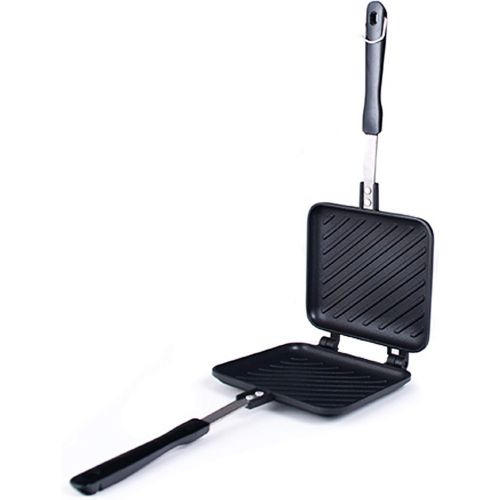  [아마존베스트]Happy Sales HSGS-HPNI, Grilled Sandwich Panini Maker Hot Sandwich Maker Pan Nonstick Aluminum Flip Pan