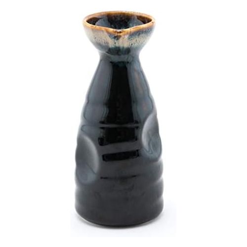  [아마존베스트]Happy Sales HSSS-WFLBLK, Perfect 5 pc Japanese Design Ceramic Sake set, Waterfall