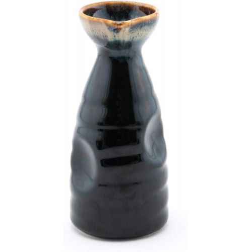  [아마존베스트]Happy Sales HSSS-WFLBLK, Perfect 5 pc Japanese Design Ceramic Sake set, Waterfall