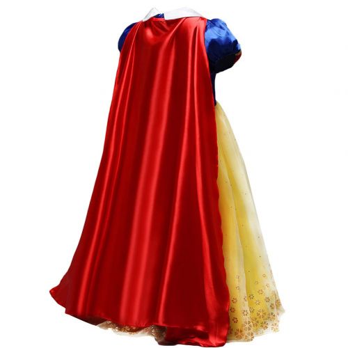  Happy childhood Girls Princess Snow White Costume Fancy Dresses Up with Long Cape for Christmas Party