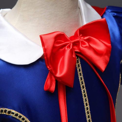  Happy childhood Girls Princess Snow White Costume Fancy Dresses Up with Long Cape for Christmas Party