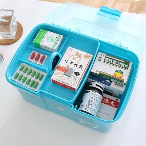  Happy shopping First Aid Kits Household Double-Deck Medical Box Large Medicine Storage Sundries Box,Double...