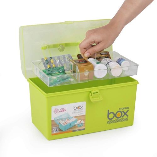  Happy shopping First Aid Kits Medicine Box First aid Medicine Storage Box Household Plastic Medicine Box Hand to...