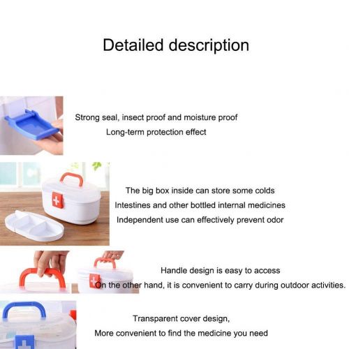  Happy shopping First Aid Kits Plastic Household Medicine Box Family First Aid Kit Multilayer Medicine Storage Box Kids...