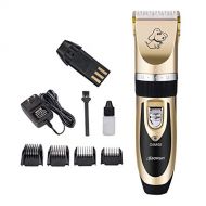 Happy-L Pet Supplies, Ceramics Titanium Professional Pet Electric Scissors Pets Hair Clippers with Four Combs 110-240V