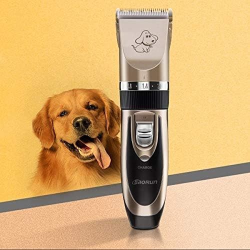  Happy-L Pet Supplies, Ceramics Titanium Professional Pet Electric Scissors Pets Hair Clippers with Four Combs 110-240V