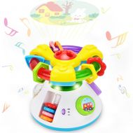Happy-Time Baby Projection Lullaby Musical Toy - Happytime Baby Music 2 in 1 Projection Cartoon Projector Night Light With Soothing Nature Music Classic Lullabies, Best Gift for Kids