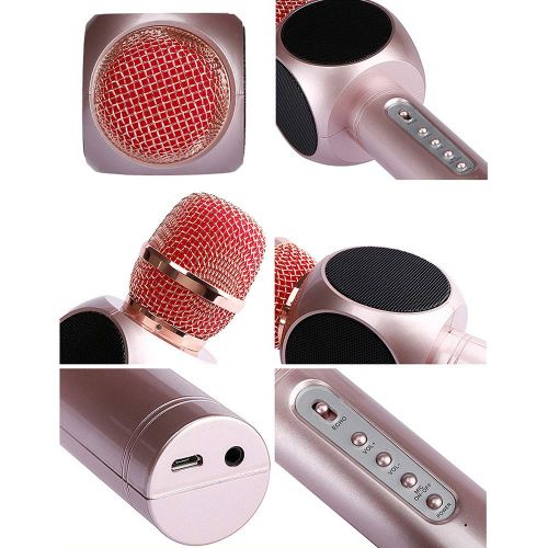  Happy-Time Wireless Karaoke Microphone Machine - Happytime Bluetooth Handheld Karaoke Microphones with Speaker for Home KTV Outdoor Picnic Family Party Music,for iOS & Android Smartphone,for