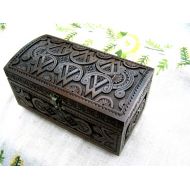 /HappyFlying Large wooden jewelry box, wood box ring, jewellery organizer box, cremation pet urn, keepsake wood box, schatulle tarot box boite bijoux B56