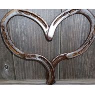HappyHorseShoe Rustic Horseshoe Heart Decorative for home, porches, gardens, Great gift for horselovers, cowboys, cowgirls, Western decor, Valentines gift
