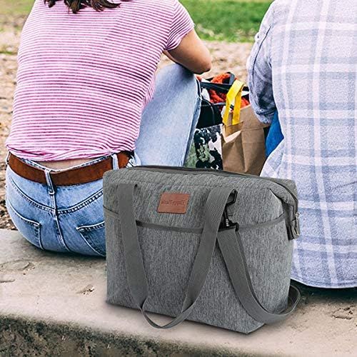  HappyPicnic 22L Large Soft Sided Cooler Tote, 30CAN Insulated Cooler Bag with Zipper Closure, Food Delivery Bag, Travel Cooler, Lunch Bags, Picnic Cooler for Outdoor Camping, Beach Day, Shoppi