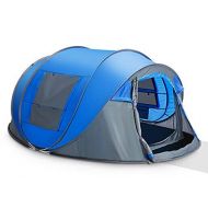 HappyShopShop 4-5 Person Portable Waterproof Pop Up Family Tent Instant Automatic Beach Backpack Fishing Camping Shelter Blue