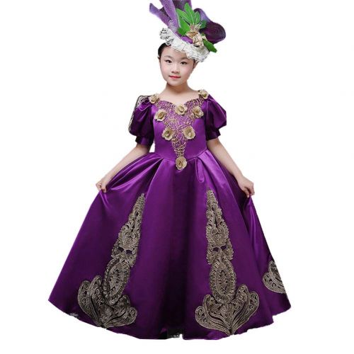  HappyStory Girls Flower Lace Applique Elegant Cosplay Princess Beauty Dress