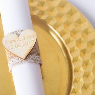/HappyWeddingArt Personalized Table Napkin Rings Rustic Wedding Napkins Ring Burlap Table decor Sunflower napkin Lace rings Set