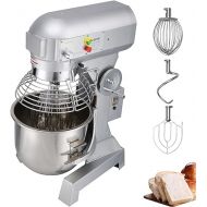 Happybuy 30Qt Commercial Food Mixer with Timing Function， Commercial Mixer 1250W Stainless Steel Bowl Heavy Duty Electric Food Mixer Commercial with 3 Speeds Adjustable, Perfect for Bakery Pizzeria