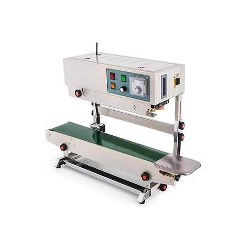  Happybuy Continuous Band Sealer FR-900, Vertical Automatic Continuous Sealing Machine with Digital Temperature Control, Vertical Band Sealer for Bag Films