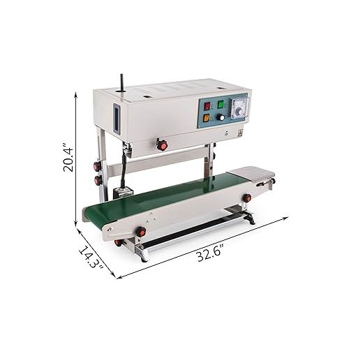  Happybuy Continuous Band Sealer FR-900, Vertical Automatic Continuous Sealing Machine with Digital Temperature Control, Vertical Band Sealer for Bag Films