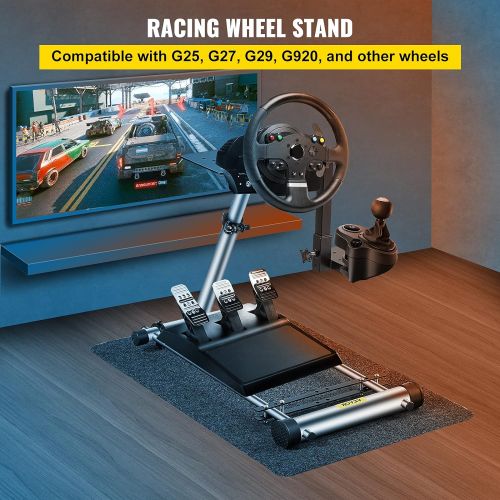  Happybuy Steering Wheel Stand Adjustable G920 Racing Wheel Stainless Steel Wheel Stand fit for Logitech G27 G25 G29 G920,Wheel and Pedals Not Included