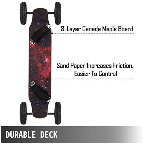  Happybuy Mountainboard 39 inches Cross Country Skateboard All Terrain Skateboard Longboard with Bindings for Cruising and Downhill