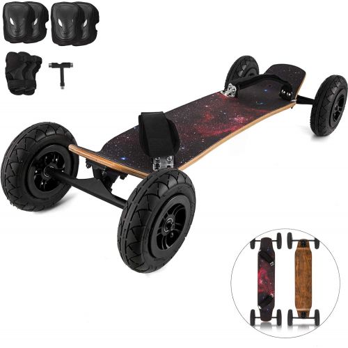  Happybuy Mountainboard 39 inches Cross Country Skateboard All Terrain Skateboard Longboard with Bindings for Cruising and Downhill
