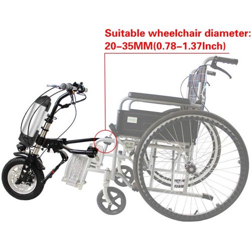  Happybuy Electric Handcycle Wheelchair Attachment 36V 350W Handcycle Wheelchair 36V 10.4AH Li-Ion Battery Wheelchair Aluminum Alloy Electric Handcycle for Connecting Wheelchairs